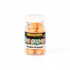 MIKBAITS Plovoucí fluo boilie 10mm Broskev&Black pepper